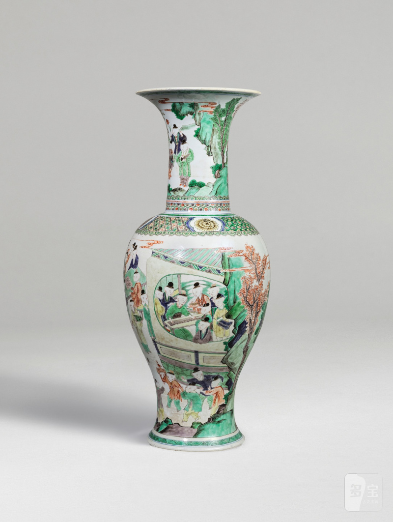 清康熙 五彩百子圖鳳尾尊 | IMPORTANT ET RARE GRAND VASE YENYEN EN PORCELAINE DE LA FAMILLE VERTE - 图16